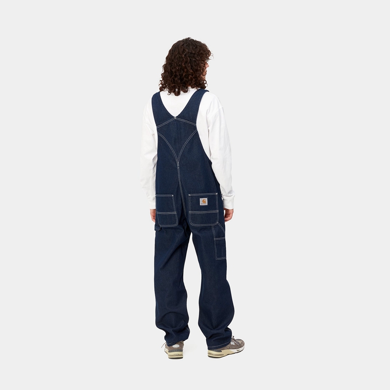 Navy Men Carhartt BIB Overalls | FKI-347652