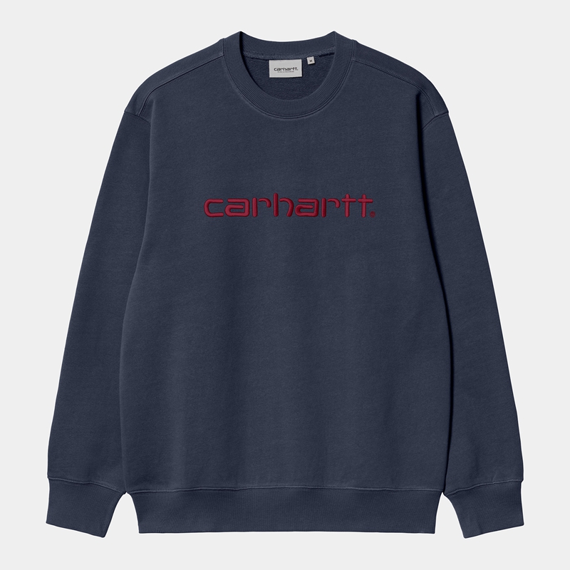 Navy Men Carhartt Carhartt Sweatshirt | XBP-824135