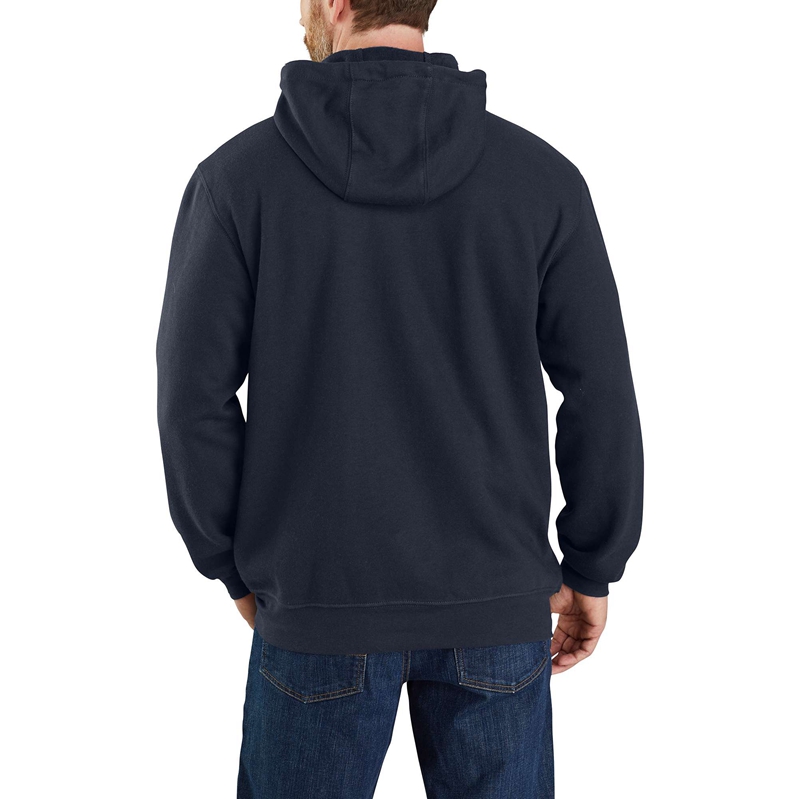 Navy Men Carhartt Flame-Resistant Force® Loose Fit Midweight Hooded Zip Front Sweatshirt | QDI-687243