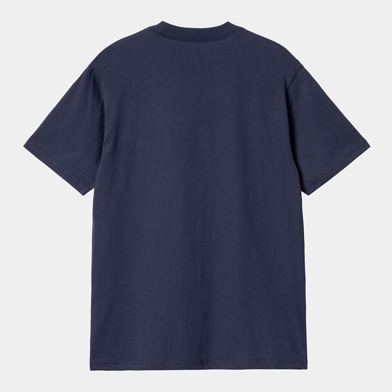 Navy Men Carhartt Fun Run T-Shirt | YWV-204196