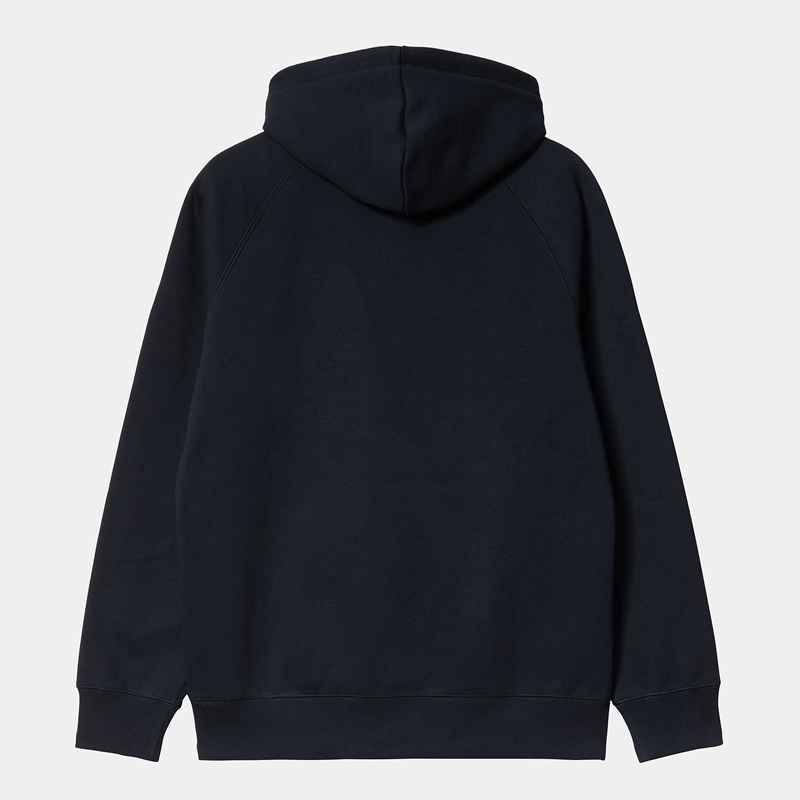 Navy Men Carhartt Hooded Chase Sweatshirt | ZUC-198043