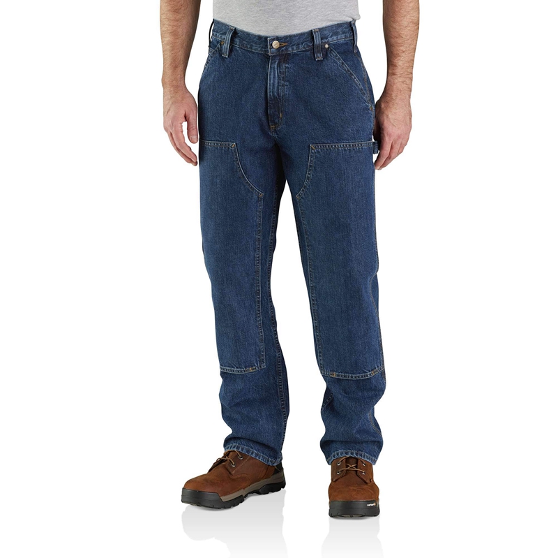 Navy Men Carhartt Loose Fit Double-Front Utility Logger Jeans | SEW-126540