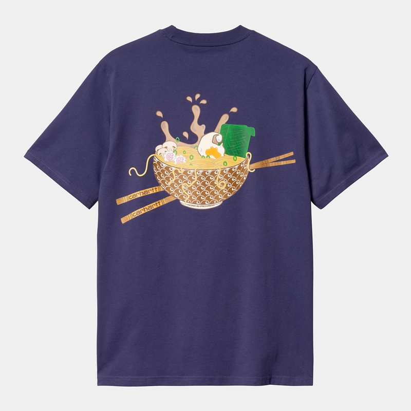 Navy Men Carhartt Noodle Soup T-Shirt | LCI-850342