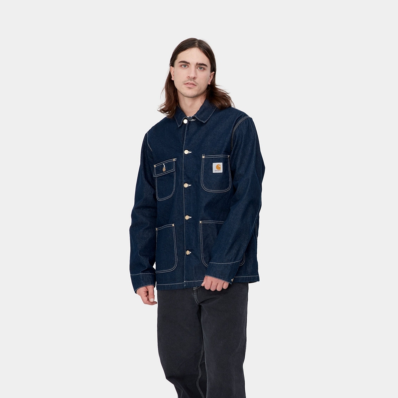 Navy Men Carhartt OG Chore Coats | BVS-395870