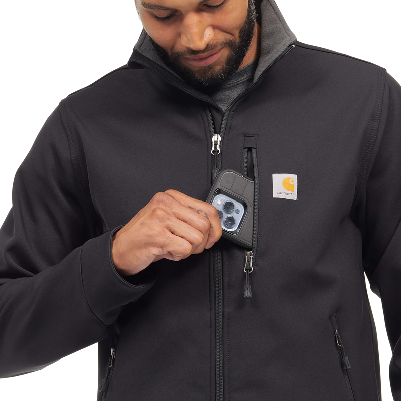 Navy Men Carhartt Rain Defender® Relaxed Fit Heavyweight Softshell Jackets | LUR-395640