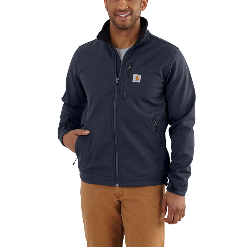 Navy Men Carhartt Rain Defender® Relaxed Fit Heavyweight Softshell Jackets | LUR-395640