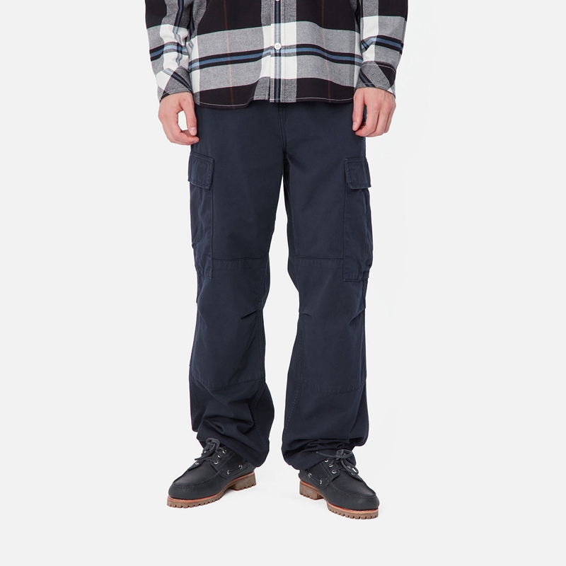 Navy Men Carhartt Regular Cargo Pants | GOV-487962