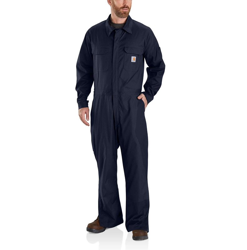 Navy Men Carhartt Rugged Flex® Canvas Coverall Overalls | UDS-461250