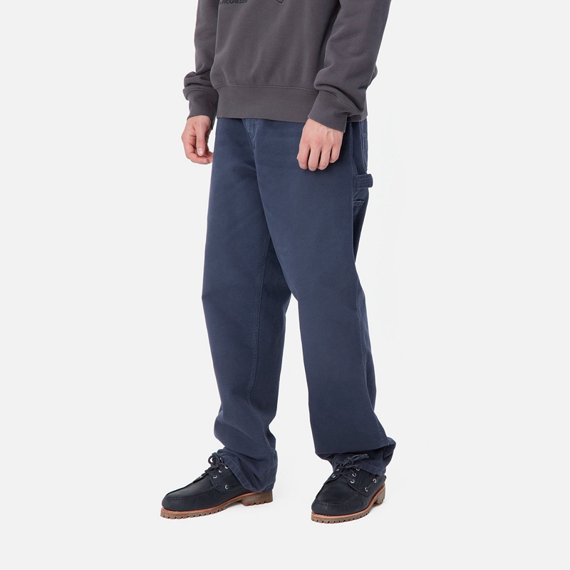 Navy Men Carhartt Single Knee Pants | IOR-327084