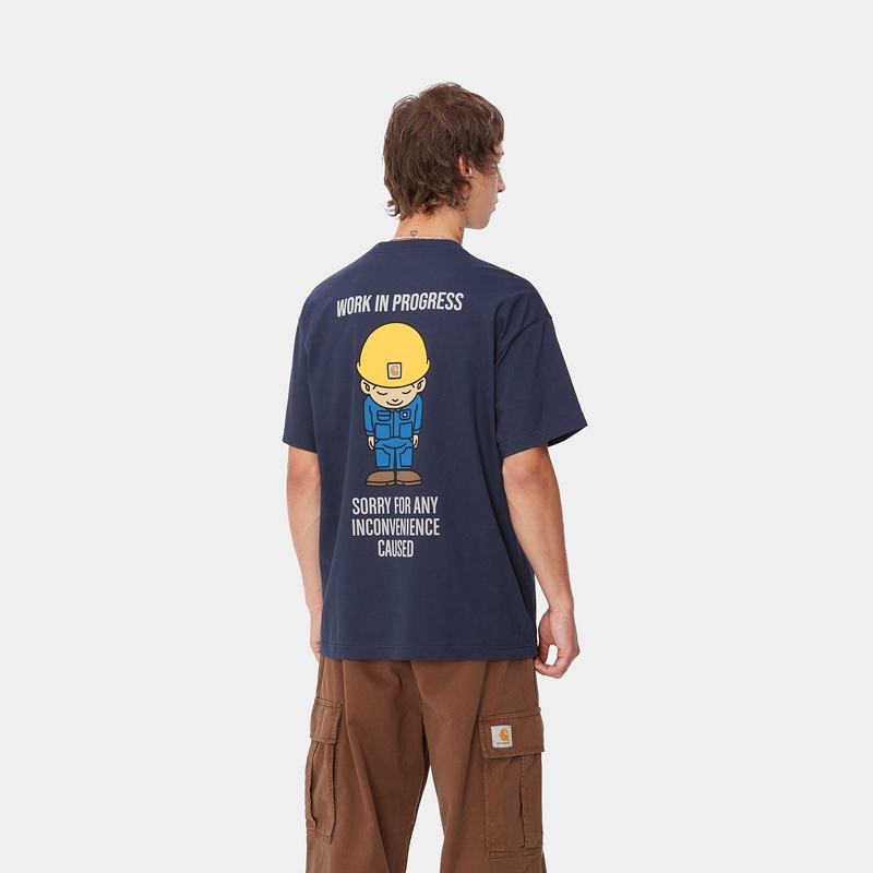 Navy Men Carhartt Sumimasen T-Shirt | MTC-289356