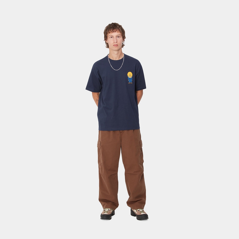 Navy Men Carhartt Sumimasen T-Shirt | MTC-289356