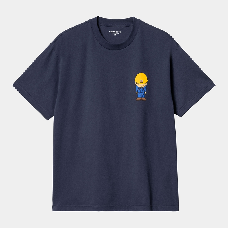 Navy Men Carhartt Sumimasen T-Shirt | MTC-289356