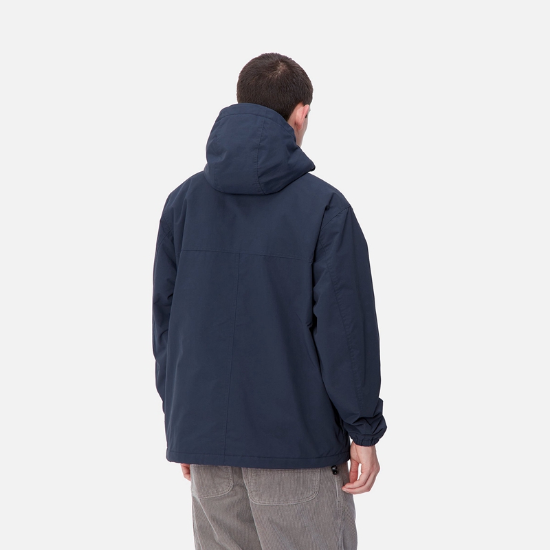 Navy Men Carhartt Windbreaker Pullover | XHD-297831