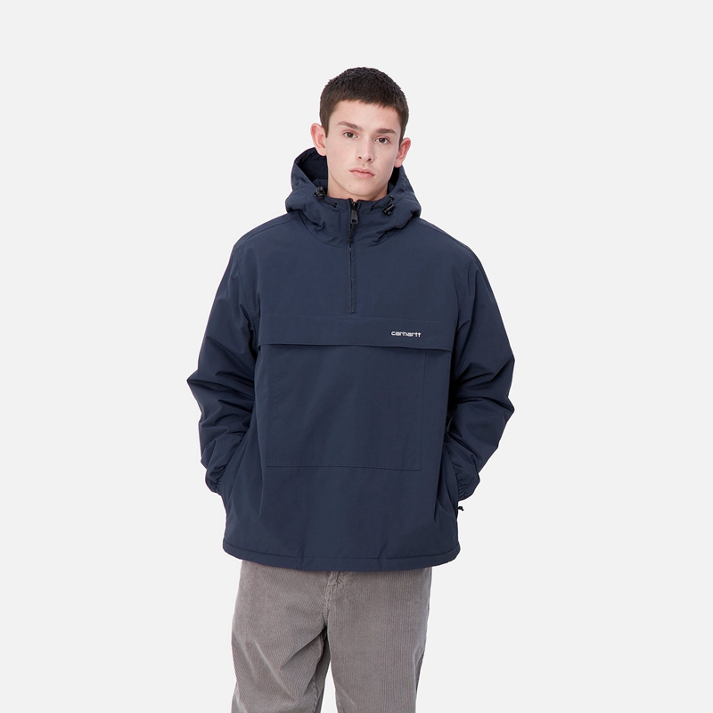 Navy Men Carhartt Windbreaker Pullover | XHD-297831