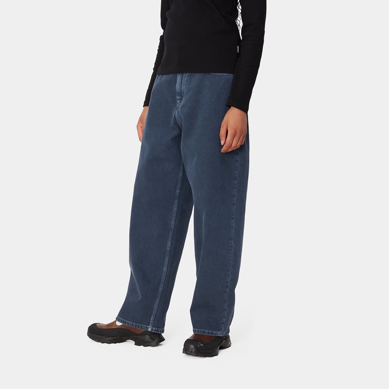 Navy Women Carhartt Brandon Pants | NZM-253689