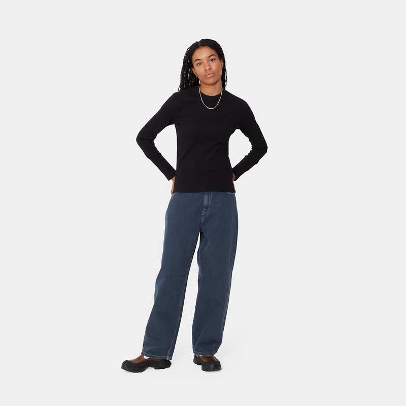 Navy Women Carhartt Brandon Pants | NZM-253689