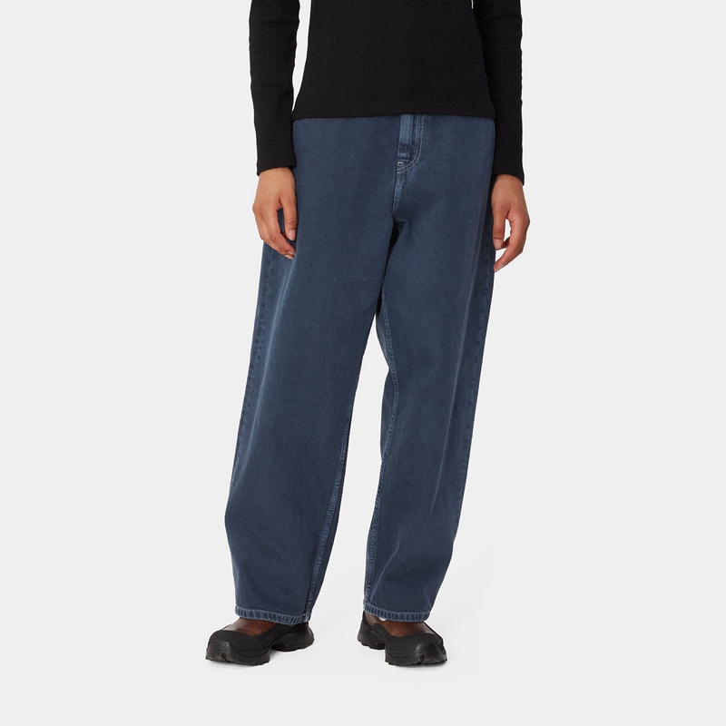 Navy Women Carhartt Brandon Pants | NZM-253689