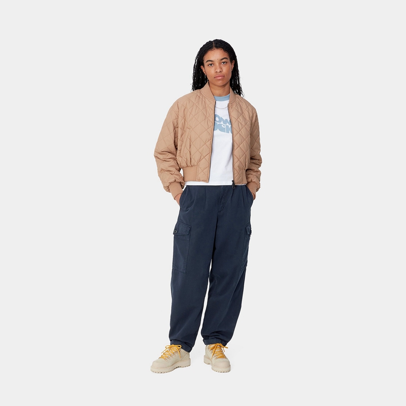 Navy Women Carhartt Collins Pants | RVA-124960