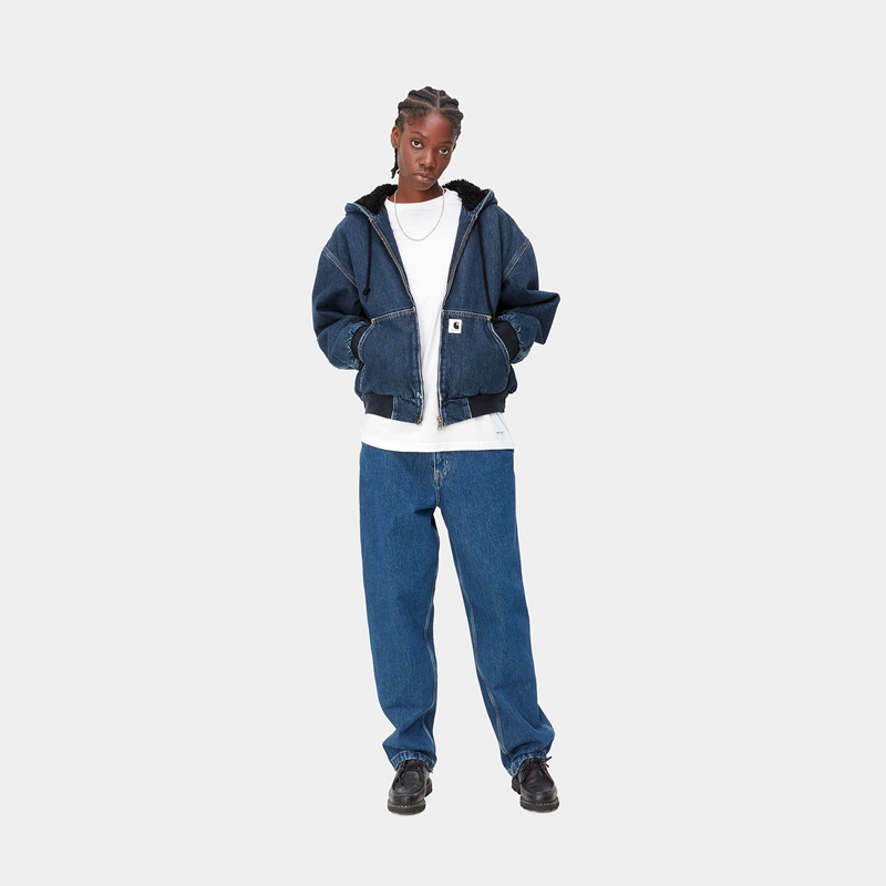 Navy Women Carhartt OG Active Winter Jackets | CGM-031978