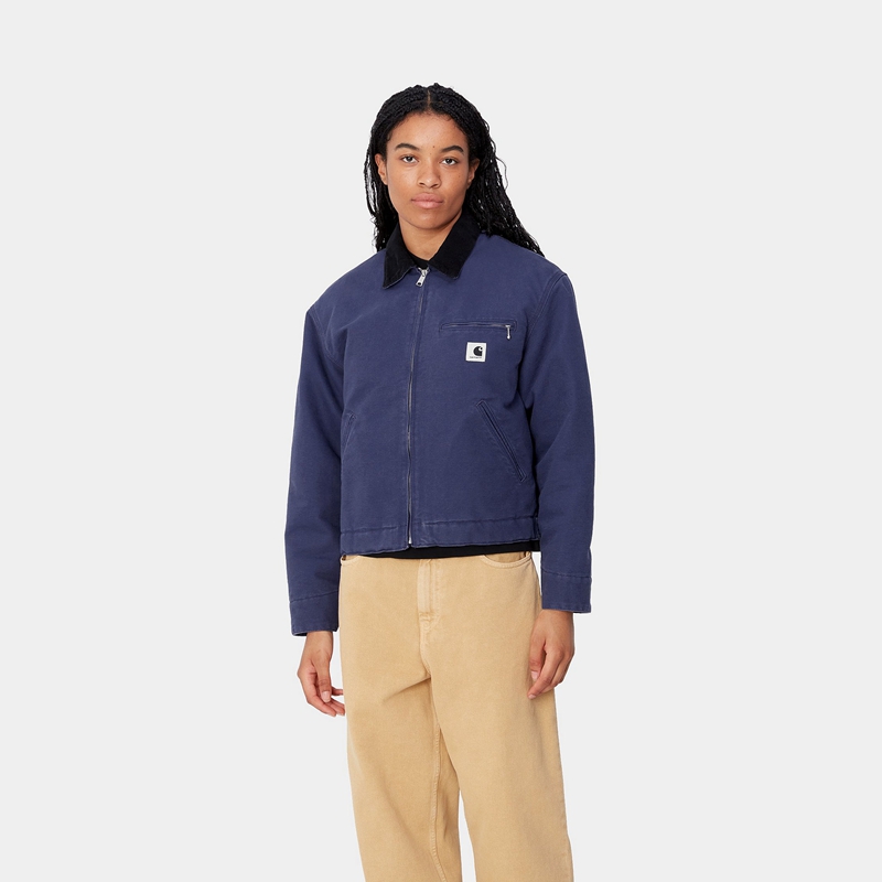 Navy Women Carhartt OG Detroit Winter Jackets | HVY-591270