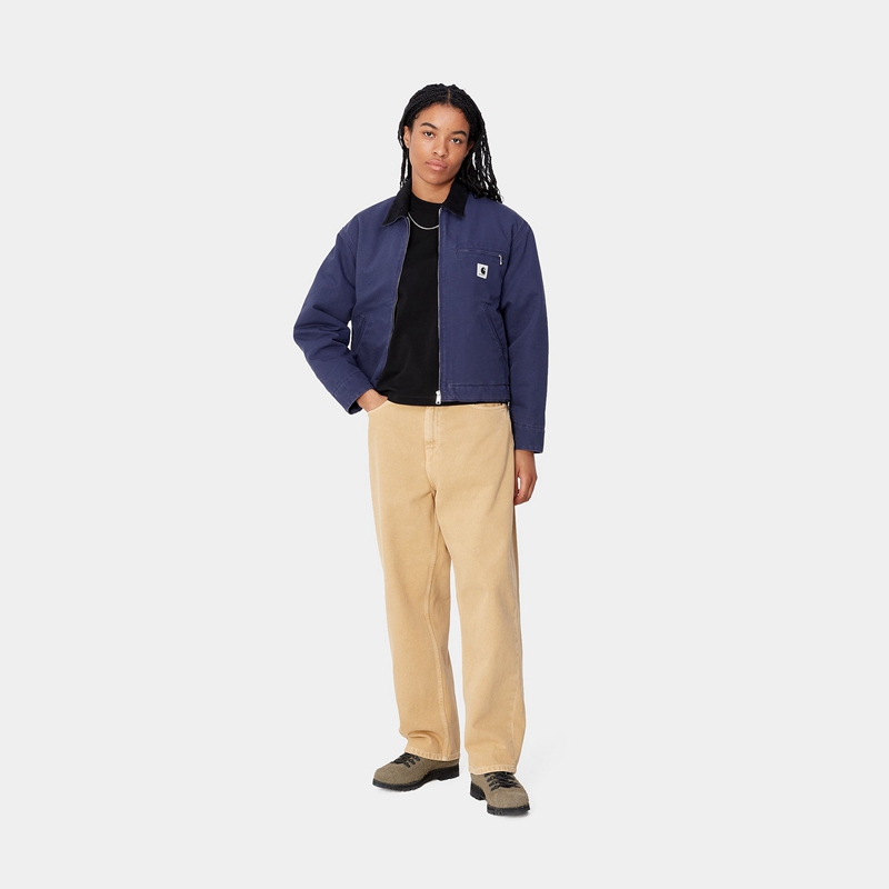 Navy Women Carhartt OG Detroit Winter Jackets | HVY-591270