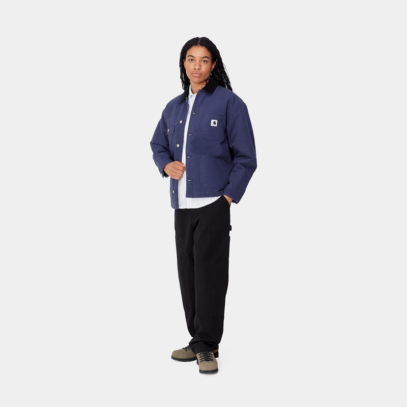 Navy Women Carhartt OG Michigan Coats | FET-096285