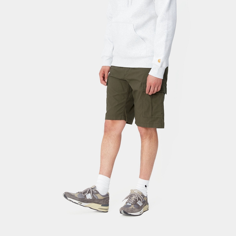 Olive Men Carhartt Aviation Shorts | OXQ-634152