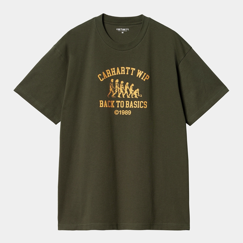 Olive Men Carhartt Basics T-Shirt | QRZ-189203