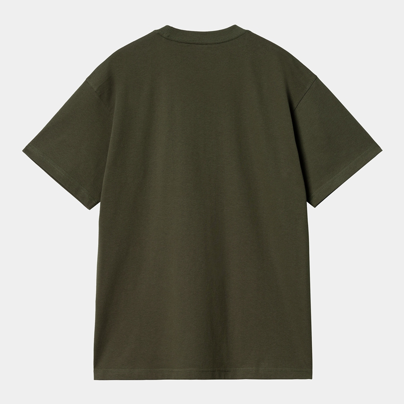 Olive Men Carhartt Basics T-Shirt | QRZ-189203