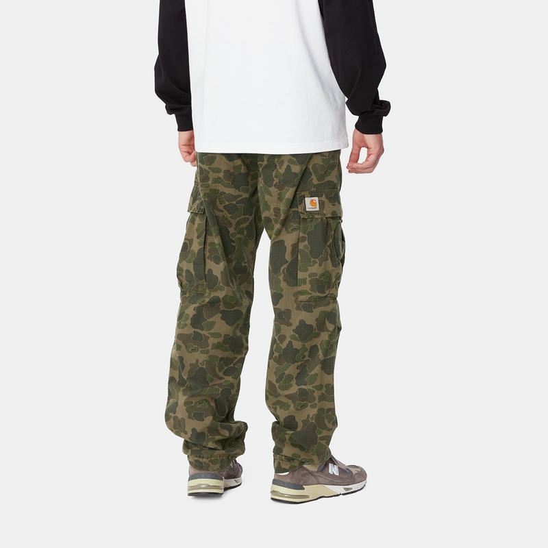 Olive Men Carhartt Duck Cargo Pants | DVM-019736