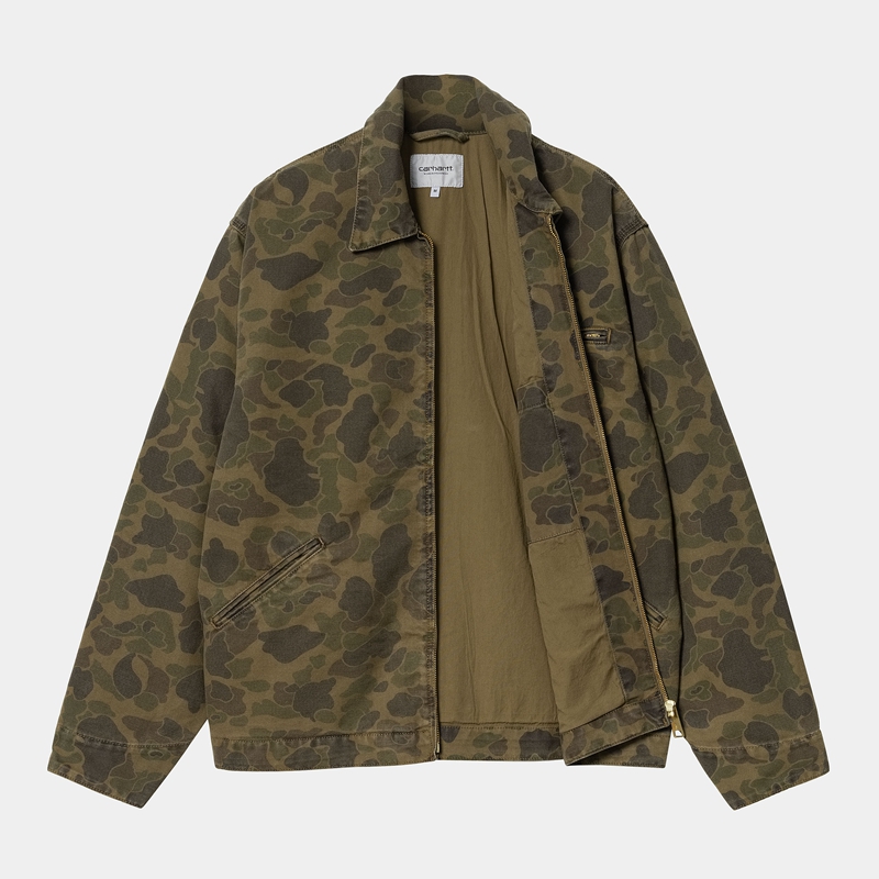 Olive Men Carhartt Duck Detroit Jackets | LYG-016459