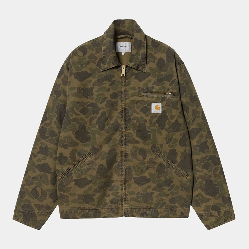 Olive Men Carhartt Duck Detroit Jackets | PHI-810764