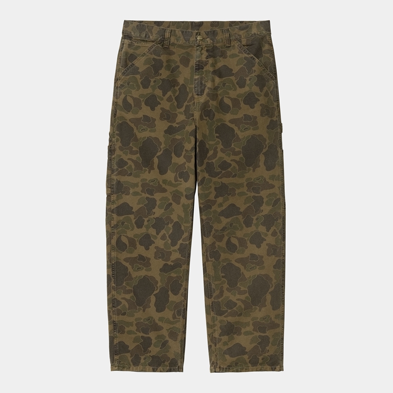 Olive Men Carhartt Duck Single Knee Pants | ENB-190874