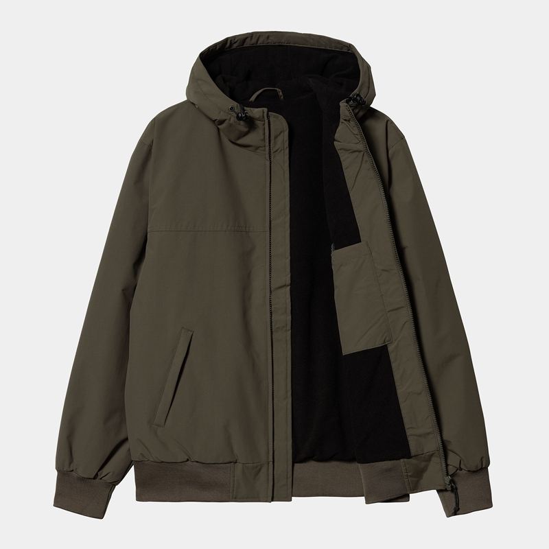 Olive Men Carhartt Hooded Sail Jackets | IEC-376509