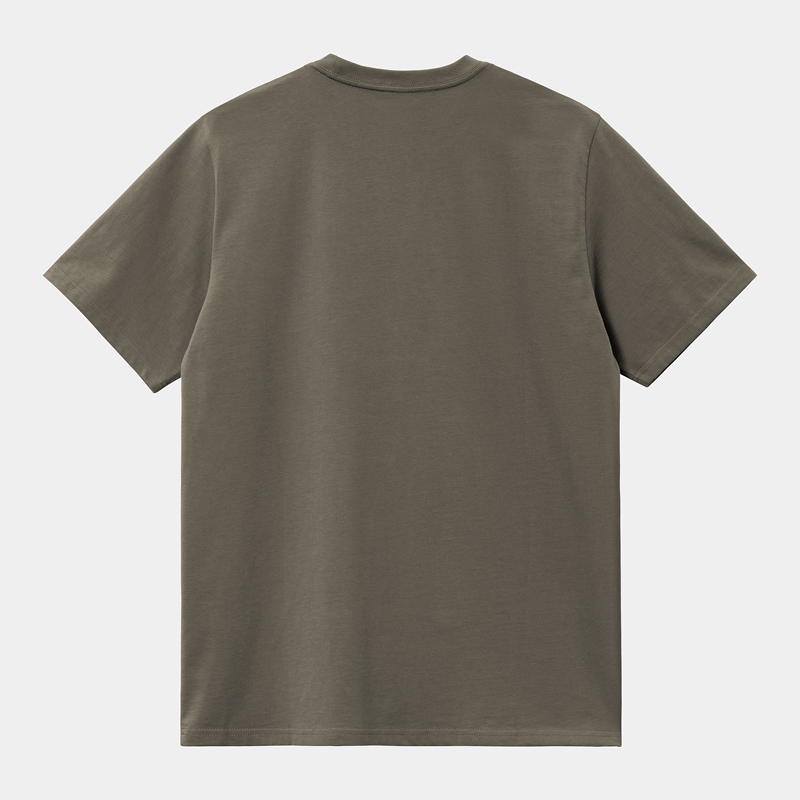 Olive Men Carhartt Pocket T-Shirt | QWO-175920