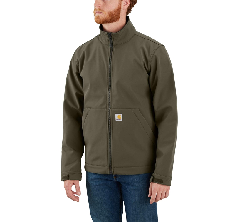 Olive Men Carhartt Rain Defender® Relaxed Fit Softshell Jackets | BEG-928753