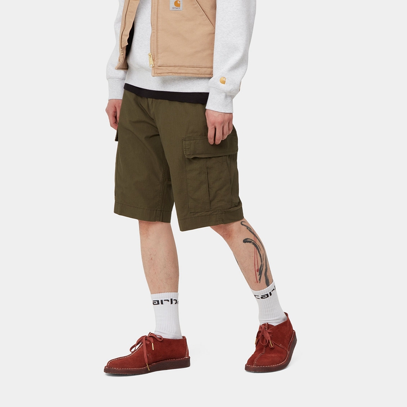 Olive Men Carhartt Regular Cargo Shorts | NRB-497263