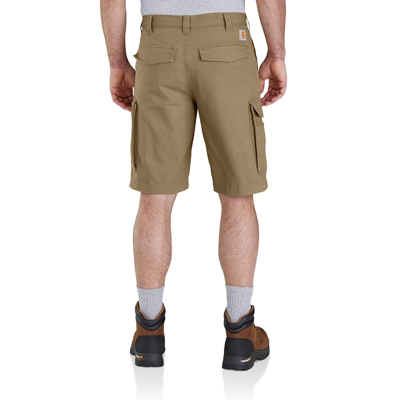 Olive Men Carhartt Rugged Flex® Relaxed Fit Canvas Cargo Work Shorts | MTB-647592