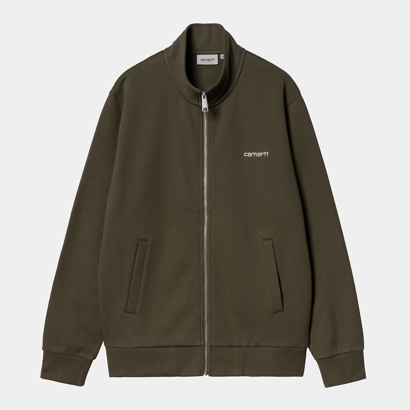 Olive Men Carhartt Script Embroidery Jackets | PHK-239718