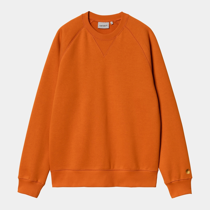 Orange Men Carhartt Chase Sweatshirt | OZB-689053