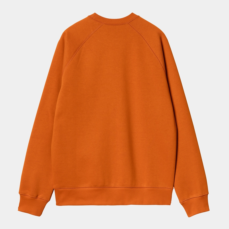 Orange Men Carhartt Chase Sweatshirt | OZB-689053