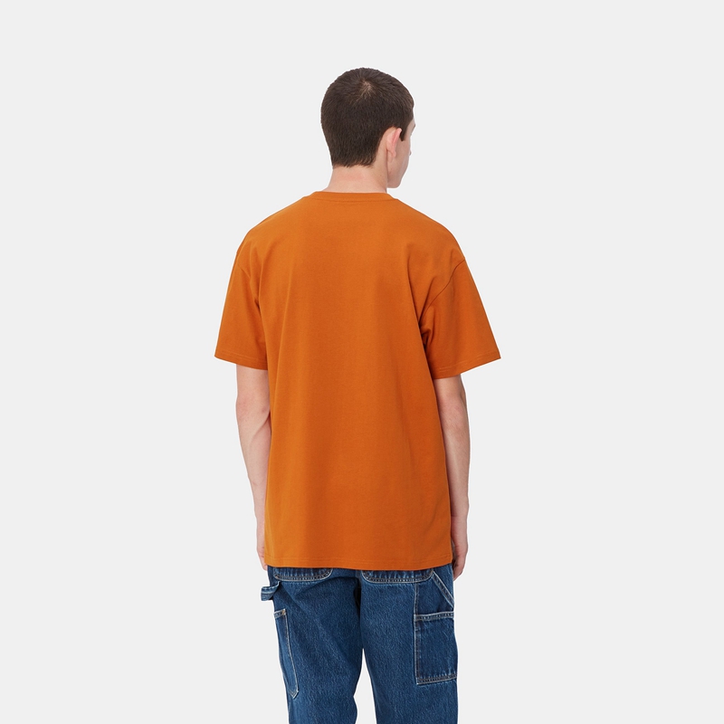 Orange Men Carhartt Chase T-Shirt | DMI-153706