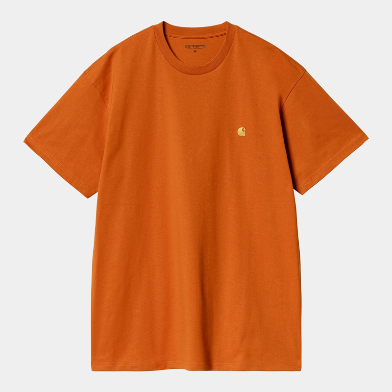 Orange Men Carhartt Chase T-Shirt | DMI-153706