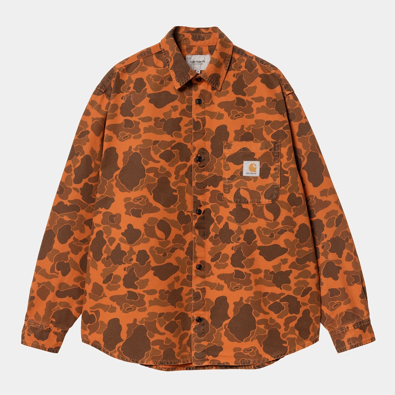 Orange Men Carhartt Duck Shirts | ERH-450163