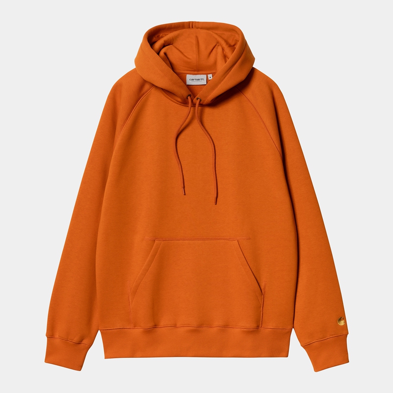 Orange Men Carhartt Hooded Chase Hoodie | QMZ-256430