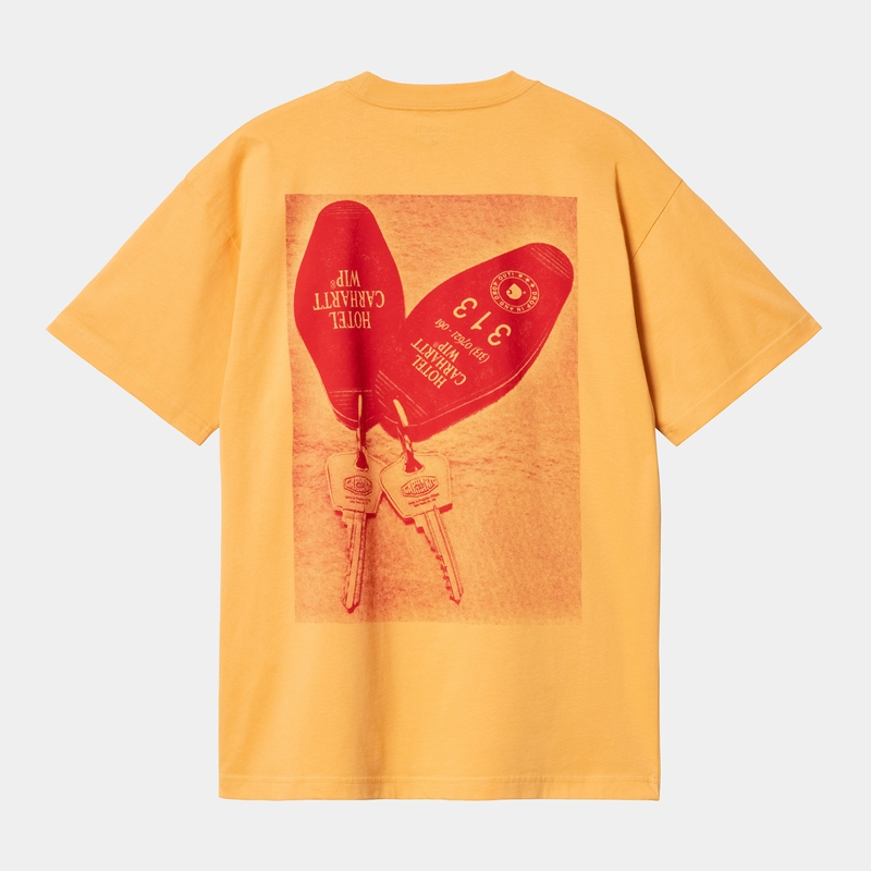 Orange Men Carhartt Hotel Keys T-Shirt | DOT-136427