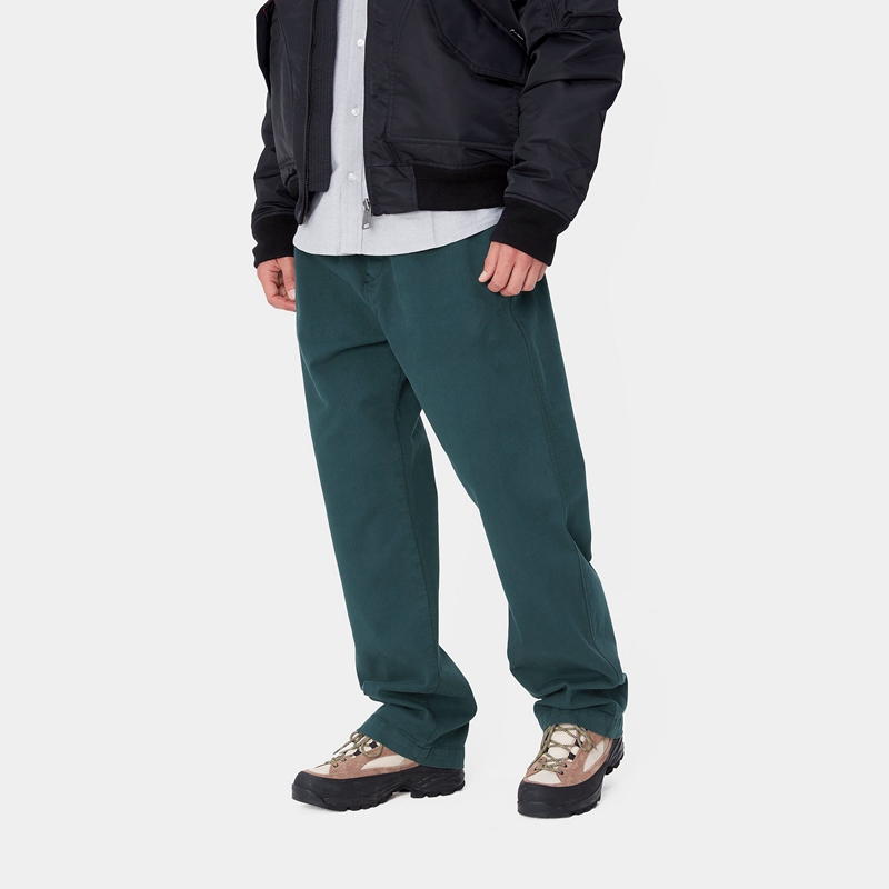 Peacock Blue Men Carhartt Floyde Pants | ZDE-275039