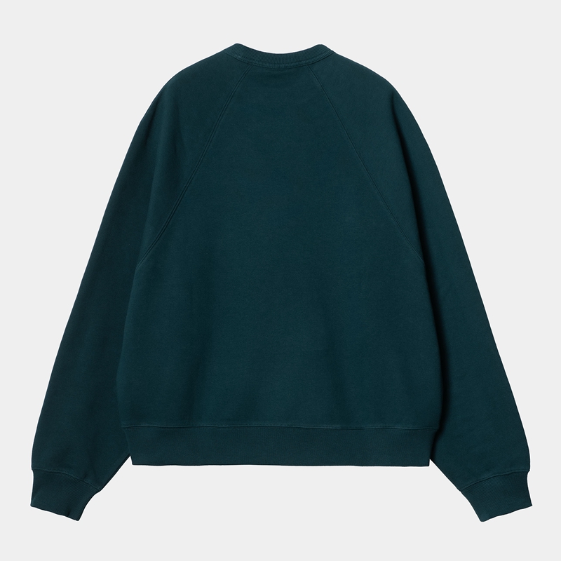 Peacock Blue Women Carhartt Signature Sweatshirt | AUF-527901