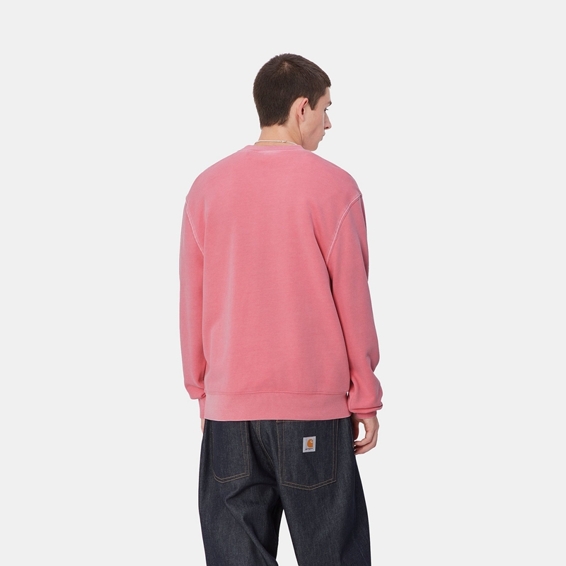 Pink Men Carhartt Duster Script Sweatshirt | DXO-602895