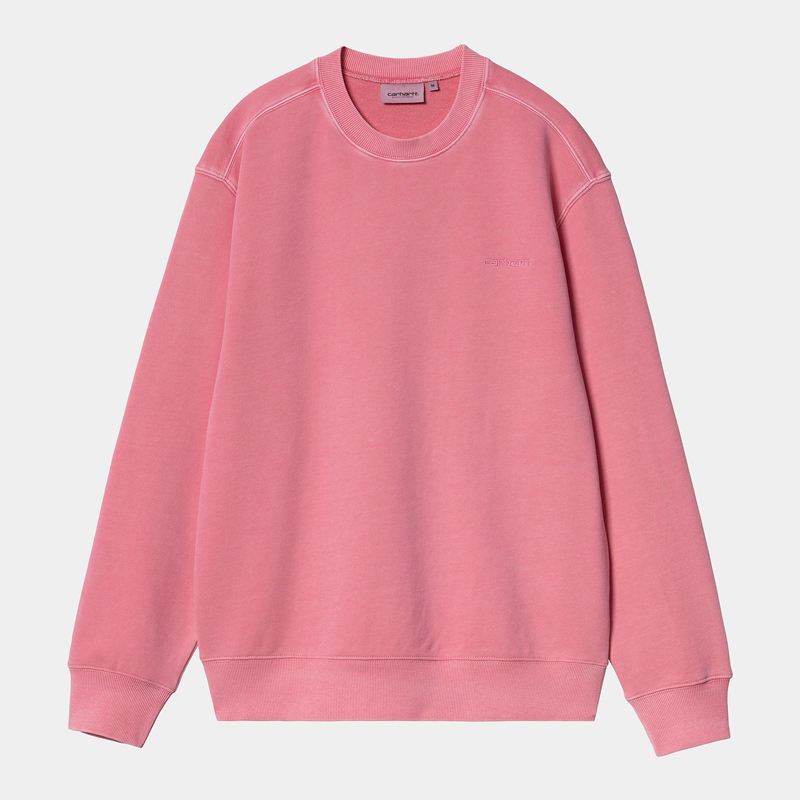 Pink Men Carhartt Duster Script Sweatshirt | DXO-602895